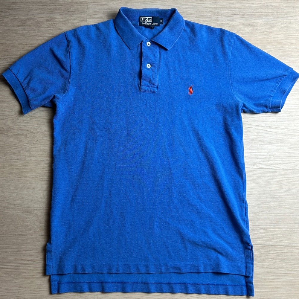 Polo Ralph Lauren Mens Small Polo Shirt Royal Blue Short Sleeve Red Pony Logo